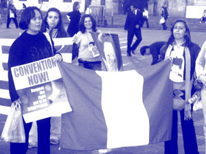 AFAD, through its Secretary General Mary Aileen Diez-Bacalso, participates in a rally against the Colombian government.